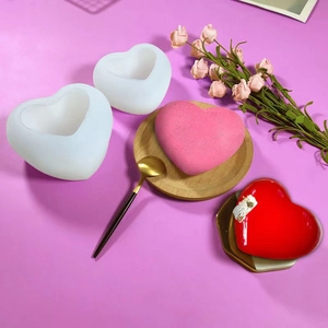 3D Heart Shaped Silicone Mold Woven Texture DIY Valentine's Day Mousse Cake Chocolate Candle Mold Baking Decorating Tools