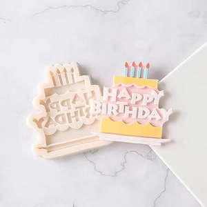 Stampo in silicone per torta di compleanno con candele 3D per fondente e cioccolato