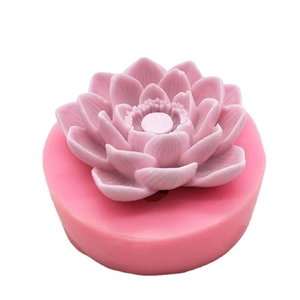 Stampo in silicone loto 3D per candele e saponi DIY con petali molto dettagliati