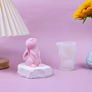 Stampo in silicone a forma di coniglio per candele profumate e sapone artigianale