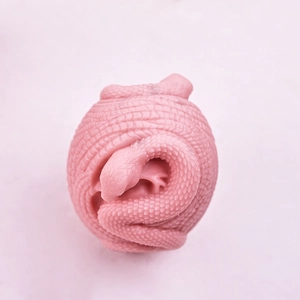 3D pink silicone snake mold for candle making and DIY aromatherapy gypsum crafts