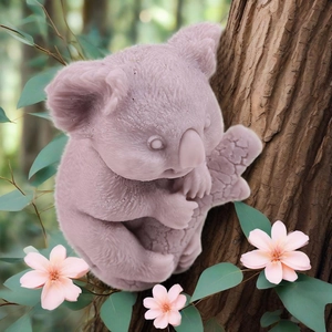 3D koala cylinder candle silicone mold for DIY cute animal plaster decor ornaments