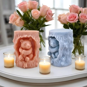 DIY Cartoon Honey Bear Silicone Mold For Handmade Candle Gypsum Fondant Honeycomb Bear Shaped Baking Mold Kitchen Tools