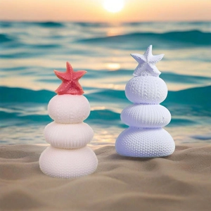 Sea urchin and starfish shell Christmas tree crafts for ocean themed DIY home decor