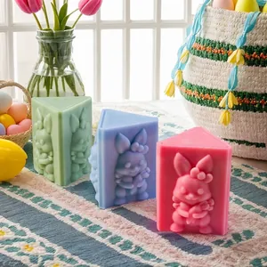 Easter rabbit relief silicone mold for handmade aromatherapy stones and candles