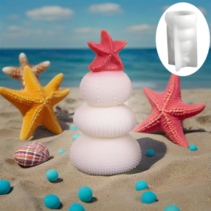 Sea urchin and starfish silicone mold for DIY ocean themed candle and plaster crafts
