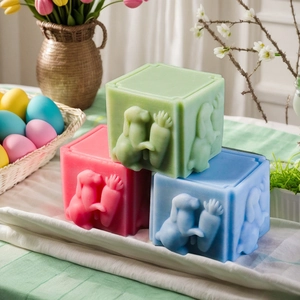 Easter bunny relief silicone mold for DIY rabbit scented gypsum candle ornaments
