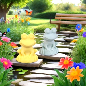 Cute frog silicone mold for DIY candle making and home decor garden ornaments