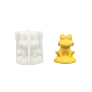 DIY cute frog silicone mold for creative aromatherapy candle and plaster ornament making