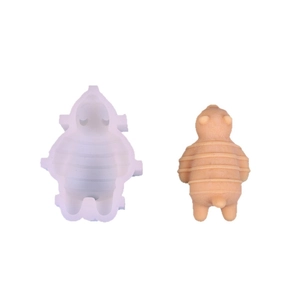 DIY silicone mold for round striped bear candle making and creative plaster crafts
