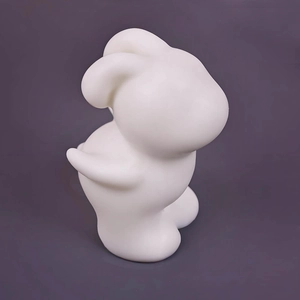 Minimalist white rabbit silicone mold for DIY candle making and resin craft sculpture