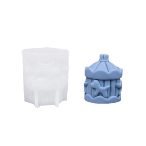 Moule en silicone carrousel 3D pour bougies parfumées DIY et travaux en résine avec modèle