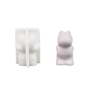 3D hippopotamus silicone mold for DIY candles and resin crafts with finished hippo model