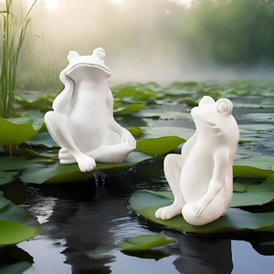 Lot de figurines de grenouilles en résine blanche pour décoration et aromathérapie