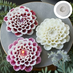 Stampo in silicone per candele e saponi a forma di dalia e peonia con petali stratificati