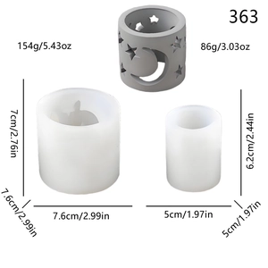 Star and moon pattern silicone mold set for DIY candles and plaster crafts