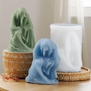 Wizard robe silicone mold for DIY scented candles and gypsum home decor ornaments