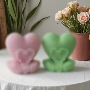 3D heart swan silicone mold for DIY handmade scented candles and decorative soap crafts