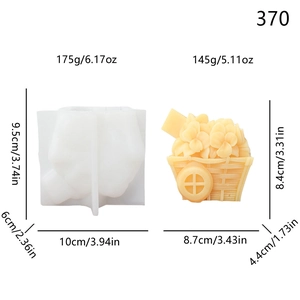 Flower basket silicone mold for DIY candles and resin crafts with woven texture details