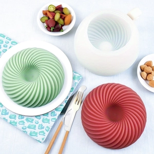 Spiral swirl silicone mousse mold for baking apple-shaped cakes and puddings