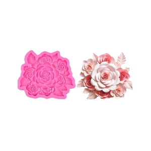 Pink silicone 3D rose flower mold for resin, gypsum candles and aromatherapy decor