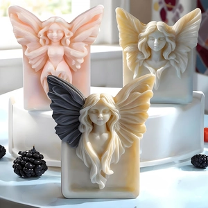 3D Relief Butterfly Angel Girl Silicone Mold Detailed Wings Angel DIY Craft Mold For Candle Soap Plaster Baking Cake Decor
