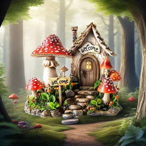 Mushroom House Silicone Mold For Baking Cake Chocolate Cookies DIY Handcrafted Forest Cabin Clay Plaster Decorative Mold