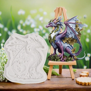 Maple Leaf Dragon Silicone Mold 3D Dragon Shape For Baking Cake Decorating DIY Resin Clay Gypsum Craft Mold Easy Release