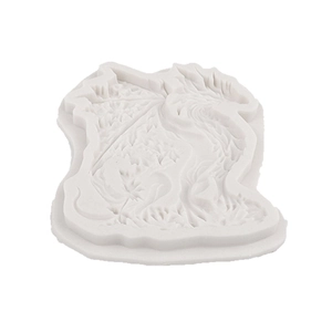 White maple leaf dragon silicone mold for DIY resin, plaster, and clay craft ornaments