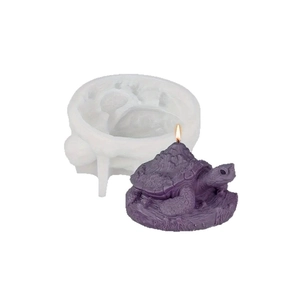 Stampo in silicone a tartaruga e candela viola per decorazione aromaterapia fai-da-te