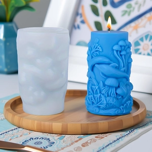 3D ocean theme silicone mold for DIY candles featuring embossed dolphin and jellyfish