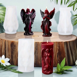 Angel Wing Girl Silicone Mold For Candle Making DIY Goddess Sculpture Plaster Ornament Resin Casting Cake Fondant Baking Tool Home Decor