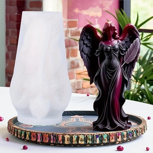 3D Angel Girl Silicone Mold for DIY Scented Candles and Wings Ornament Statues