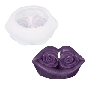 Lip and rose shaped silicone mold for DIY aromatherapy candles and plaster ornaments