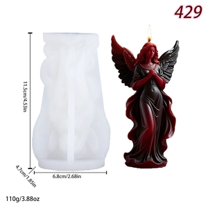 DIY Angel Wings Girl silicone mold for scented candles and cake decoration with dimensions