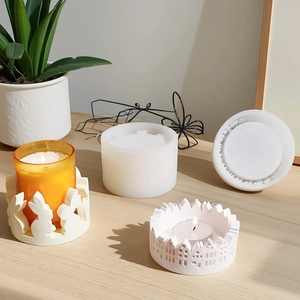 Silicone mold for rabbit house candle holder and irregular aromatherapy plaster decor
