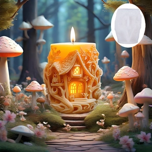 DIY tree house silicone mold for fairy tale scented candles and plaster art ornaments