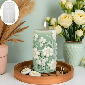 Relief flower cylinder silicone mold for DIY aromatherapy candles and plaster crafts