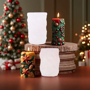 Christmas cylinder candle silicone molds for DIY festive themed handmade decorations