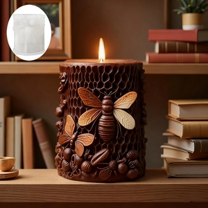 3D honeycomb and bee silicone mold for DIY creative scented flower pillar candle making