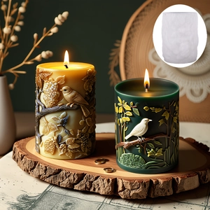 Artistic bird pillar silicone mold for DIY handmade aroma candles and plaster ornaments