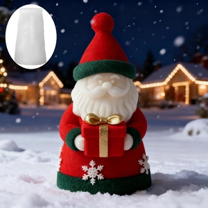 Santa Claus silicone mold for DIY Christmas scented candles with a festive snowflake pattern