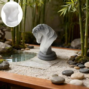 Moule en silicone tête de cheval 3D pour bougies parfumées et artisanat en résine