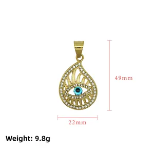 Détails du pendentif œil de la providence doré avec diamants et dimensions précises