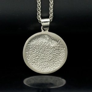 Collier hip-hop en acier inoxydable argenté avec pendentif léopard rond texturé