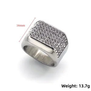 Macro detail of a 16mm wide gold-plated hip-hop ring with sparkling iced-out zircons