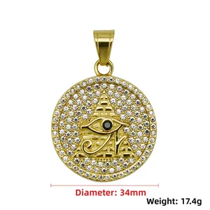 Detail of Eye of Horus pendant with 34mm diameter and 17.4g weight specifications