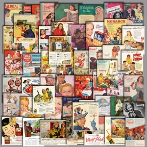 Wasserdichte PVC Vintage Amerikanische Poster Sticker Für Laptop Koffer Scrapbook DIY Deko Retro Werbung Kunst Aufkleber