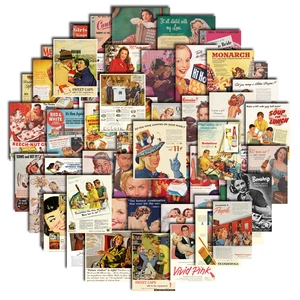 Set aus 50 Vintage-Poster-Aufklebern im Retro-Stil für Koffer und Laptops mit US-Motiven