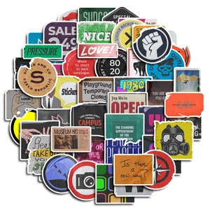 Set of 50 waterproof cartoon stickers for luggage and laptops with creative pop art designs